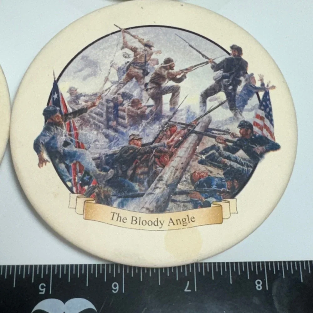 4‎ Civil War Bloody Angle Ceramic Coasters Union Confederate Battle Art History